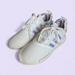 adidas NMD R1 Shoes Women US 7 Cloud White Iridescent Sneakers FY1263 RARE